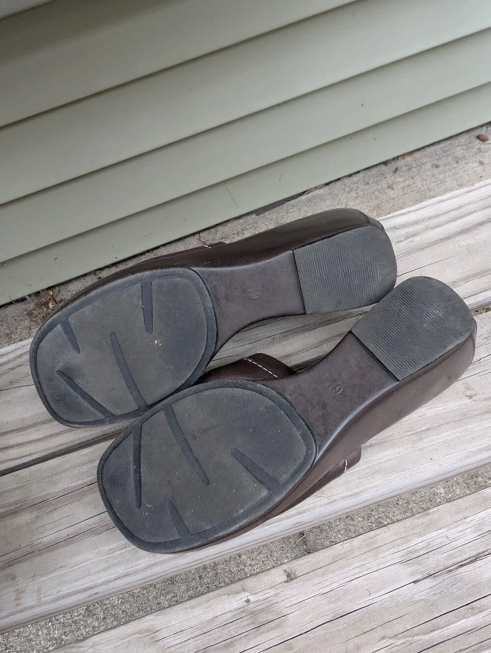 Y2K Women's Brown Leather Platform Wedge Sandals Size 6.5